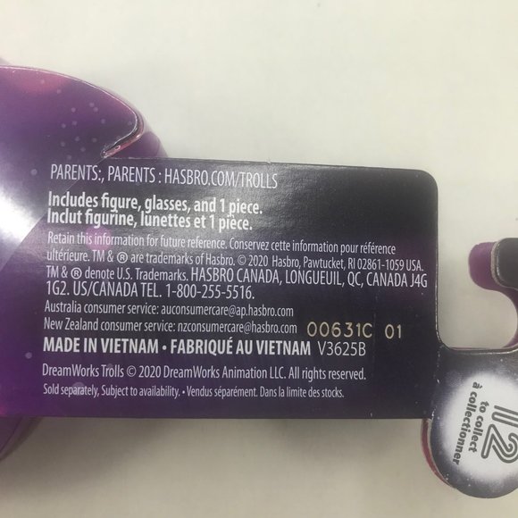 Lot of 3 Hasbro Trolls Dream Works World Tour Series 2 Tiny Dancer Minifigurine - Picture 6 of 6